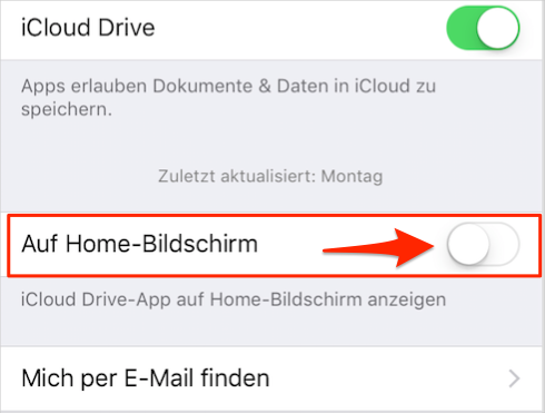 iCloud Drive aktivieren – Schritt 4